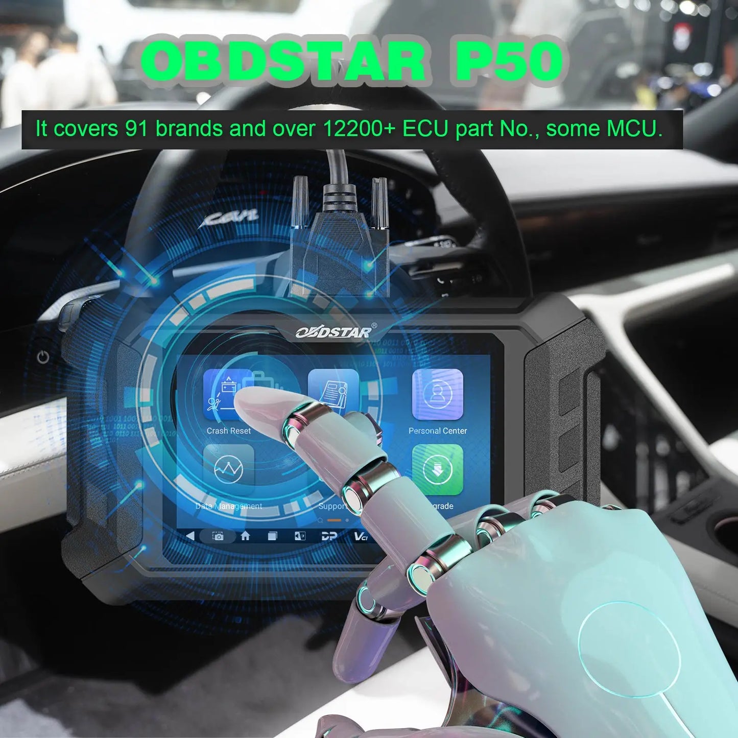 OBDSTAR P50 Airbag Reset Tool Supports 86 Brands 11600 ECUs