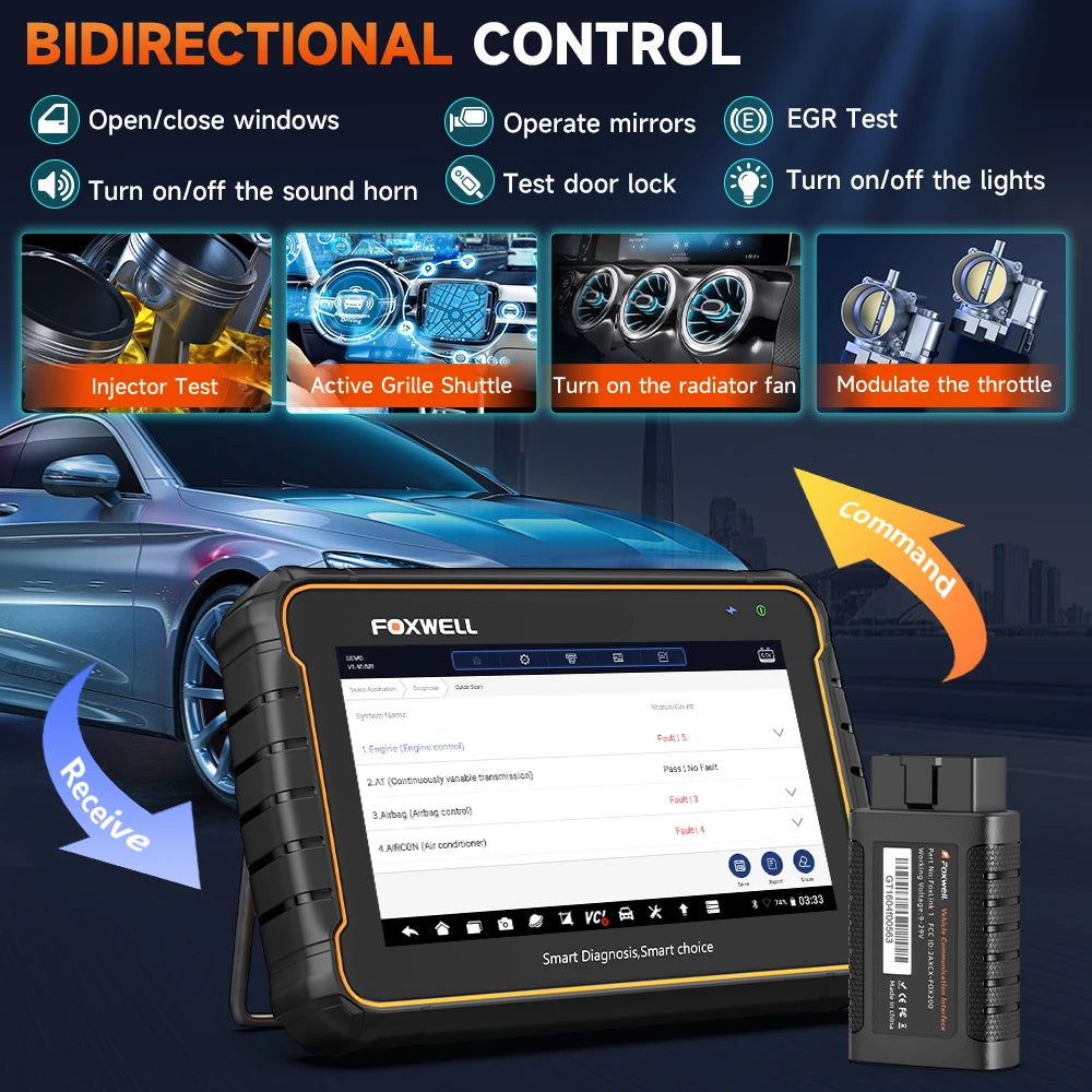 Foxwell GT60 OBD2 Automotive Diagnostic Scanner All Systems Bluetooth
