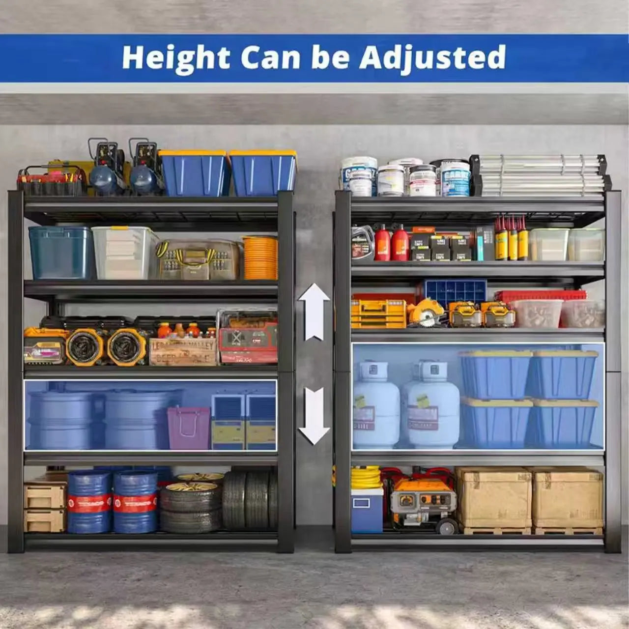 Adjustable Metal Double Layer Shelving Unit for Warehouse and Basement