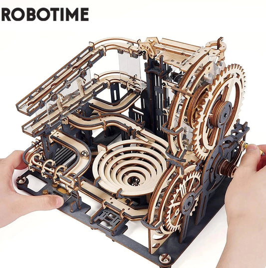 Robotime Marble Run Set 3D Wooden Puzzle Kit Night City