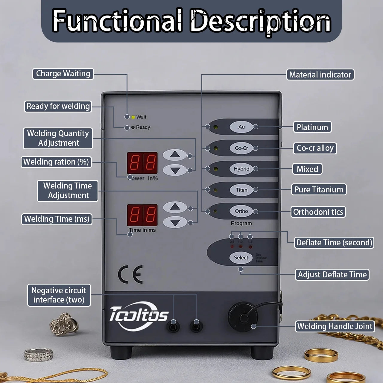 CNC Pulse Argon Arc TIG Jewelry Spot Welder For Gold Silver