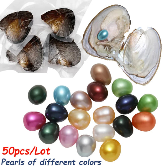 50 Pieces Freshwater Pearls AA Plus Vacuum Packed Oyster