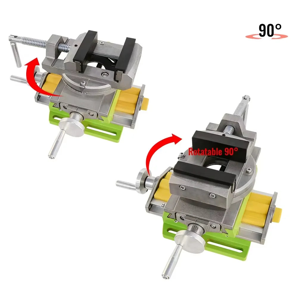 2 In 1 Milling Drilling Precision Vise Swivel Base Table Aluminum Alloy