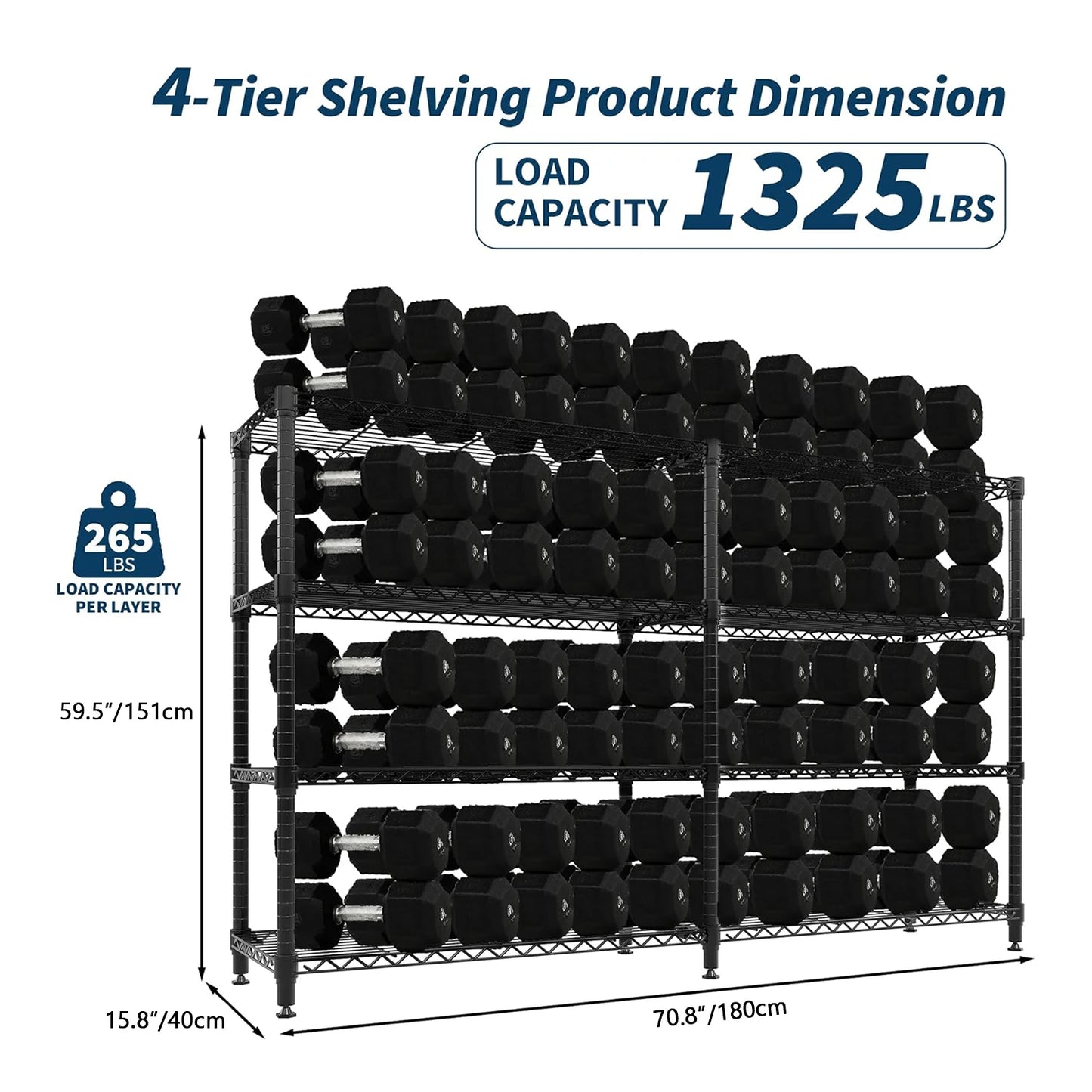 TWISTER.CK Heavy Duty 5 Tier Metal Shelving Unit Pro
