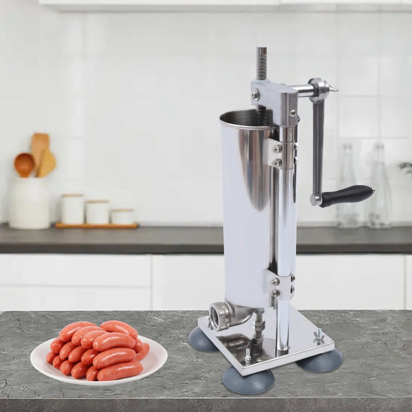 3L Vertical Manual Sausage Stuffer Stainless Steel Meat Filling Tool