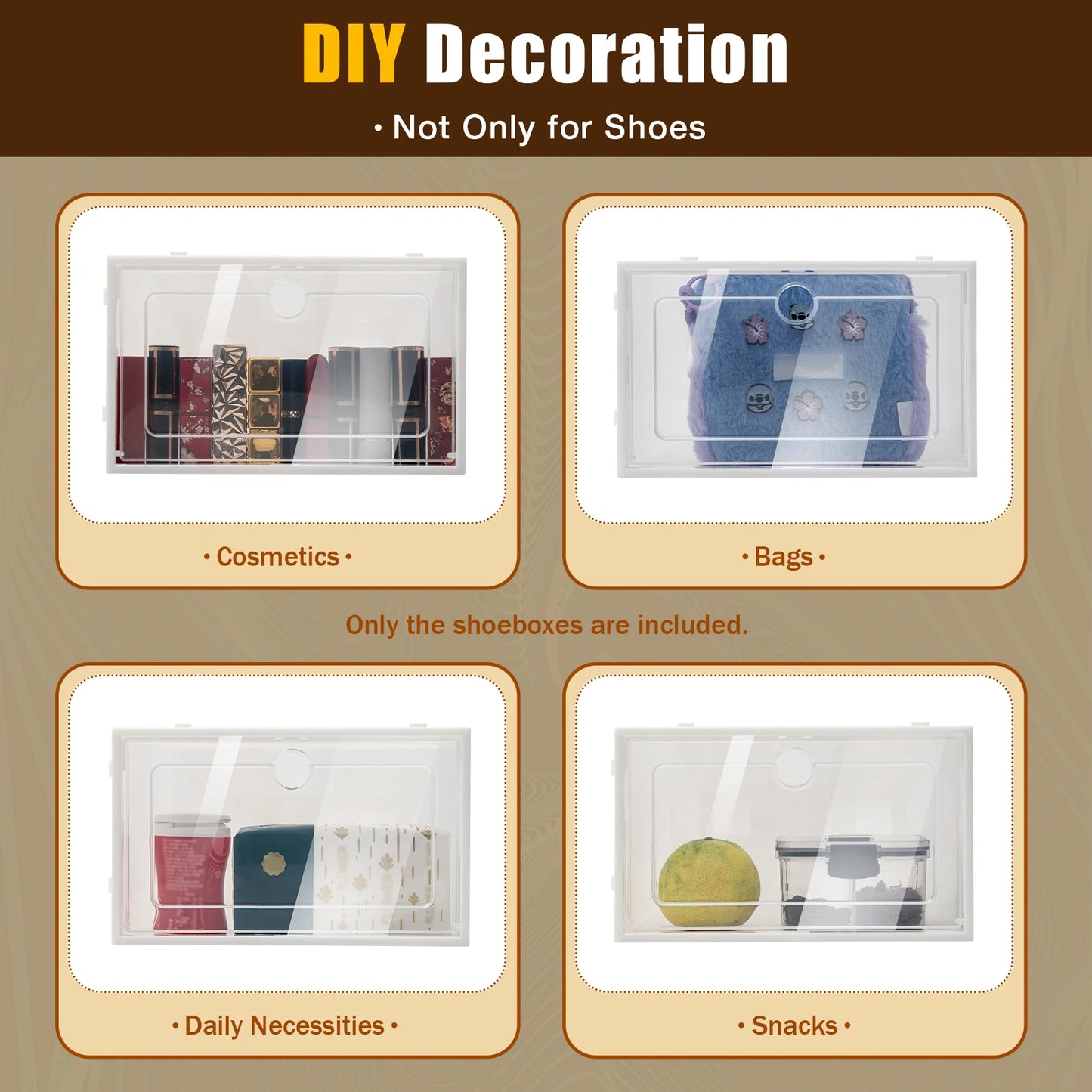 Foldable Transparent Shoe Box Set 20 To 24 Pcs Stackable