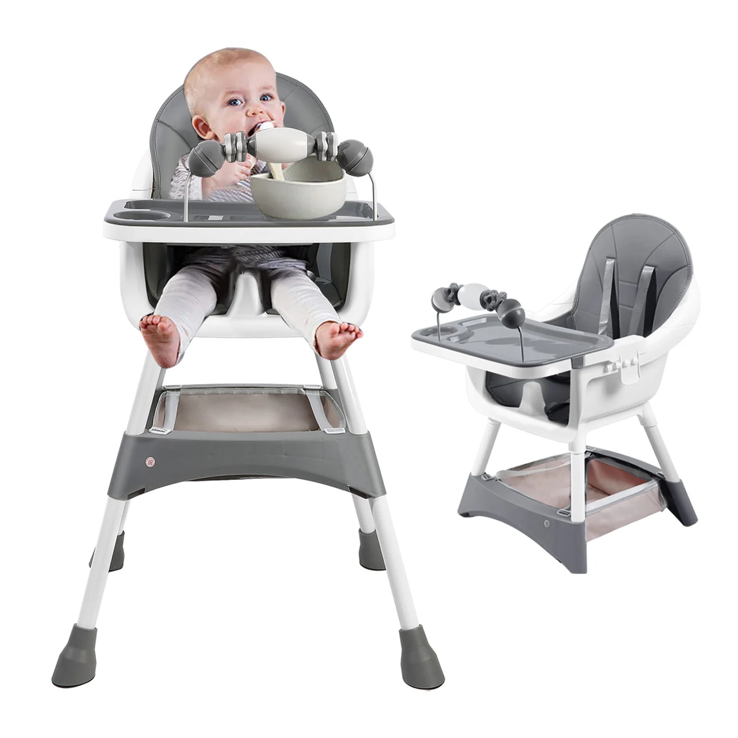 PIORLADO Baby High Chair Portable Eat and Play Convertible Dining Chair