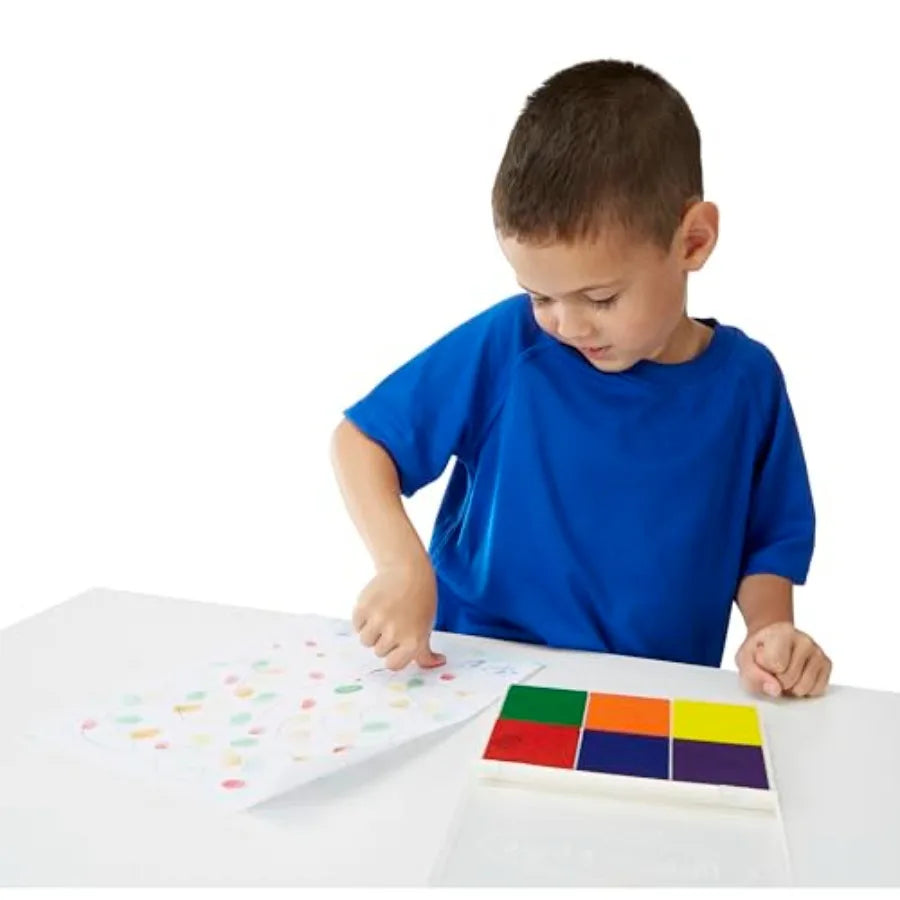 Rainbow Stamp Pad With Six Washable Inks for Crafts
