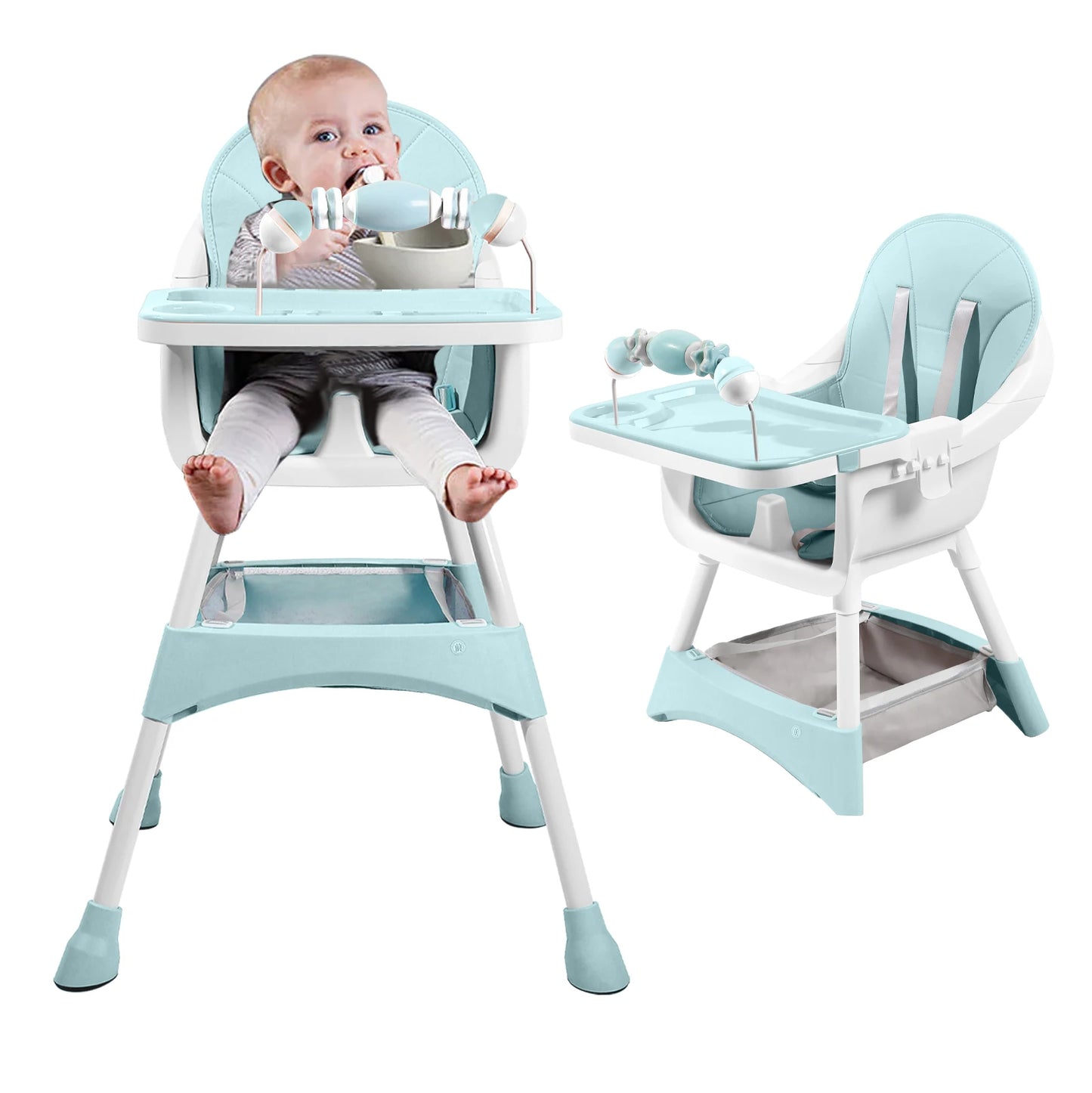 PIORLADO Baby High Chair Portable Eat and Play Convertible Dining Chair