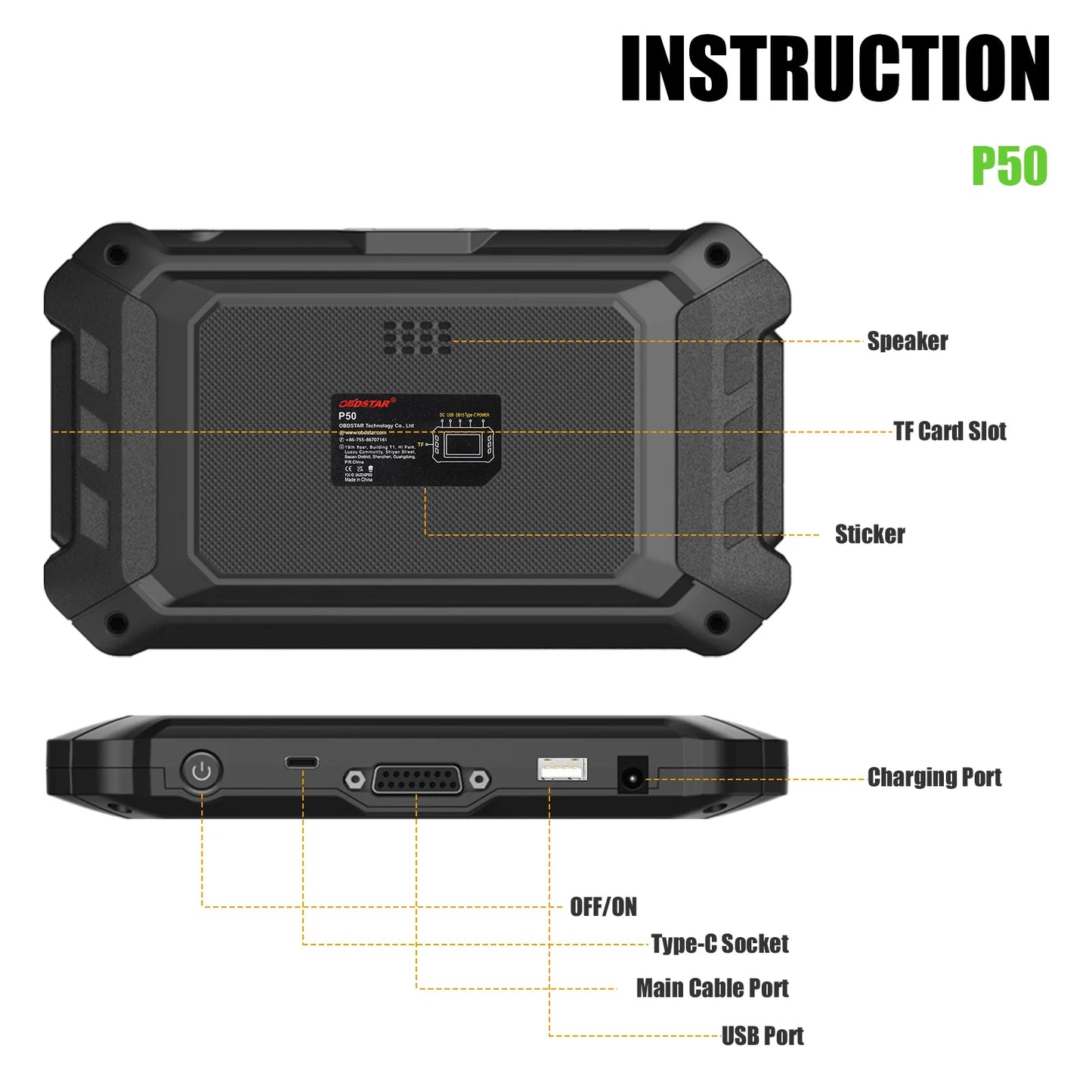 OBDSTAR P50 Airbag Reset Tool Supports 86 Brands 11600 ECUs