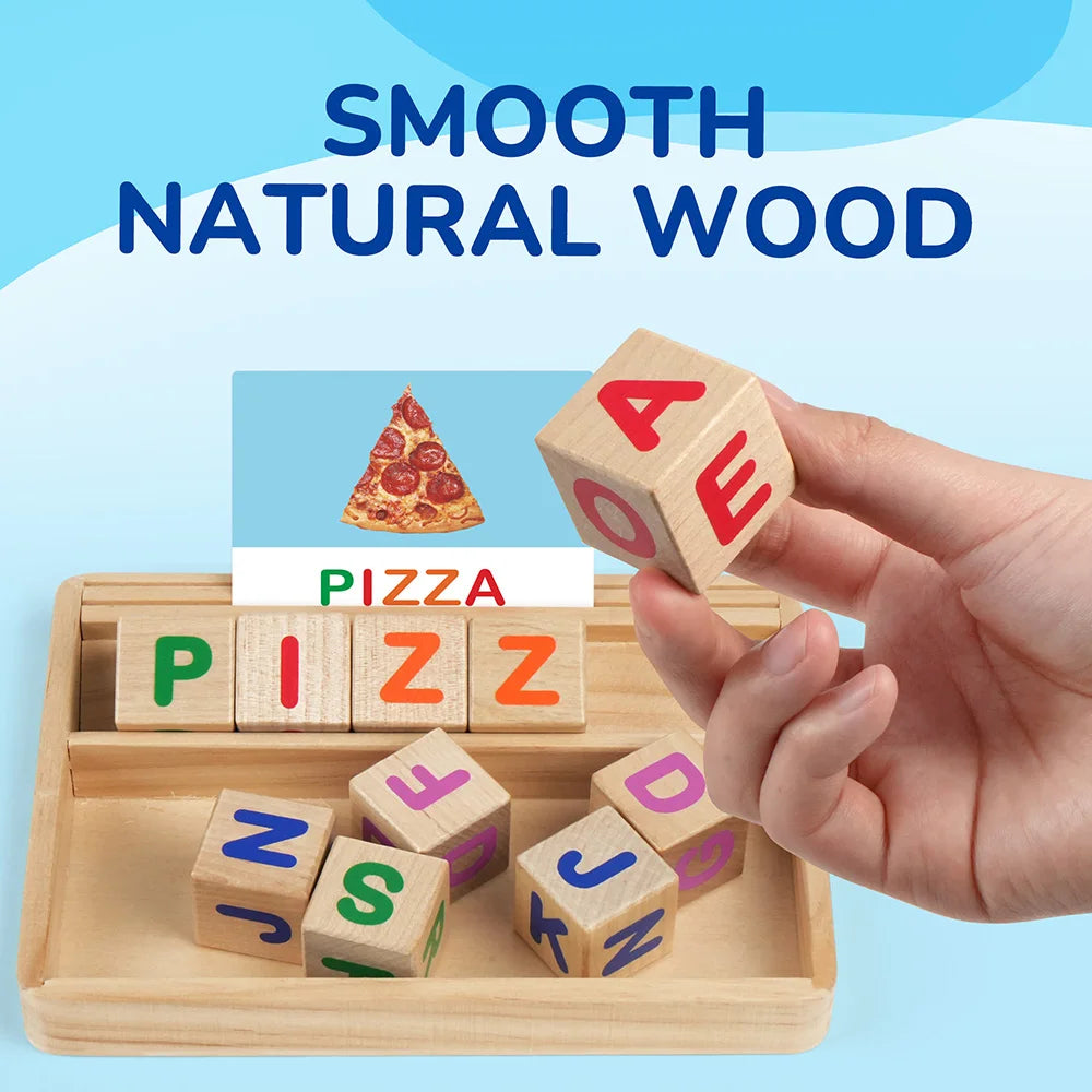 Spelling Games With Flash Cards Montessori Wooden Matching Letters