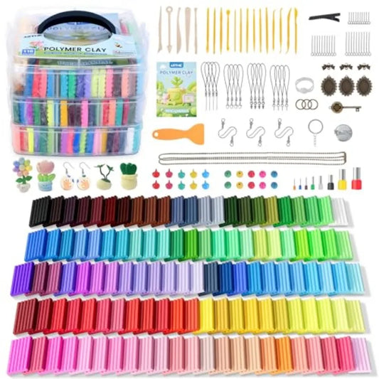 Polymer Clay Starter Kit With Sculpting Tools For Creative Jewelry