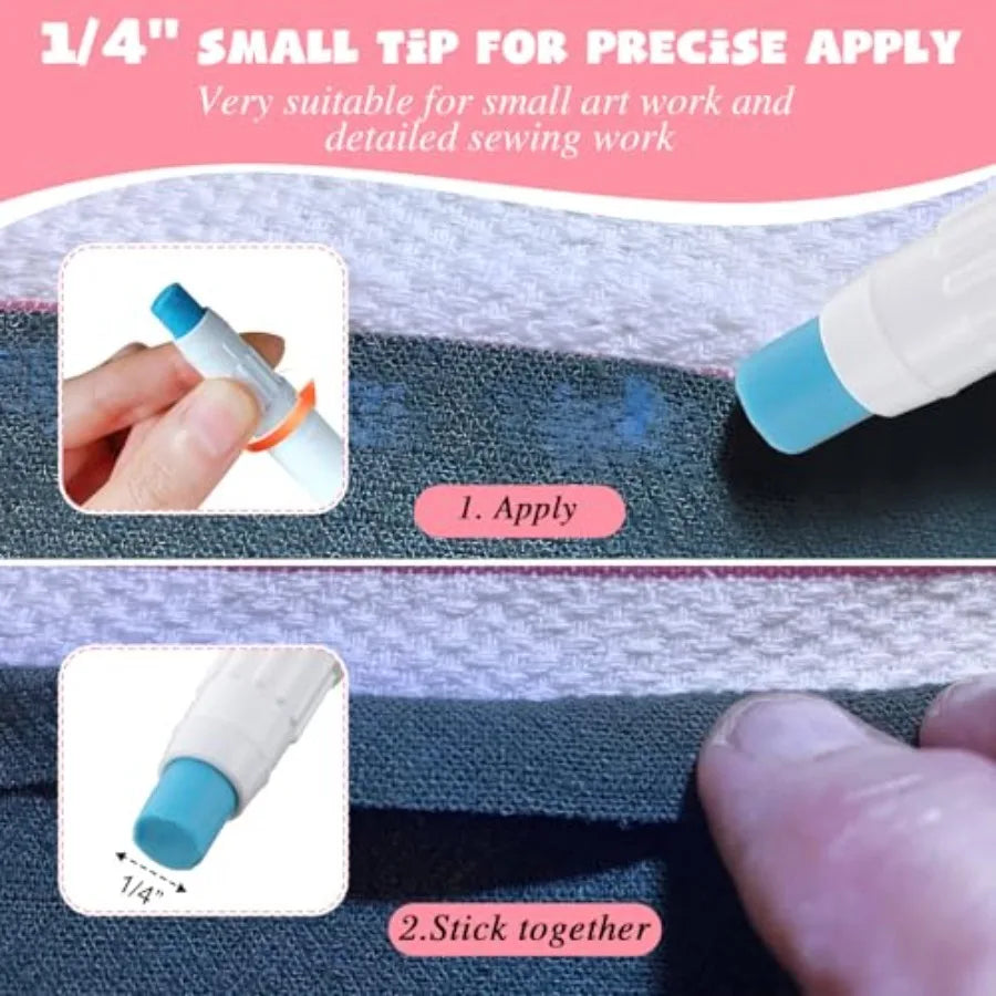 6 Pack Water Soluble Fabric Glue Pen Refills Washable Sewing