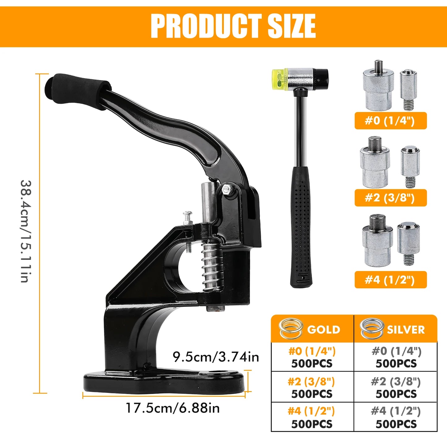 Manual Grommet Eyelet Machine Hand Press For Leathercraft
