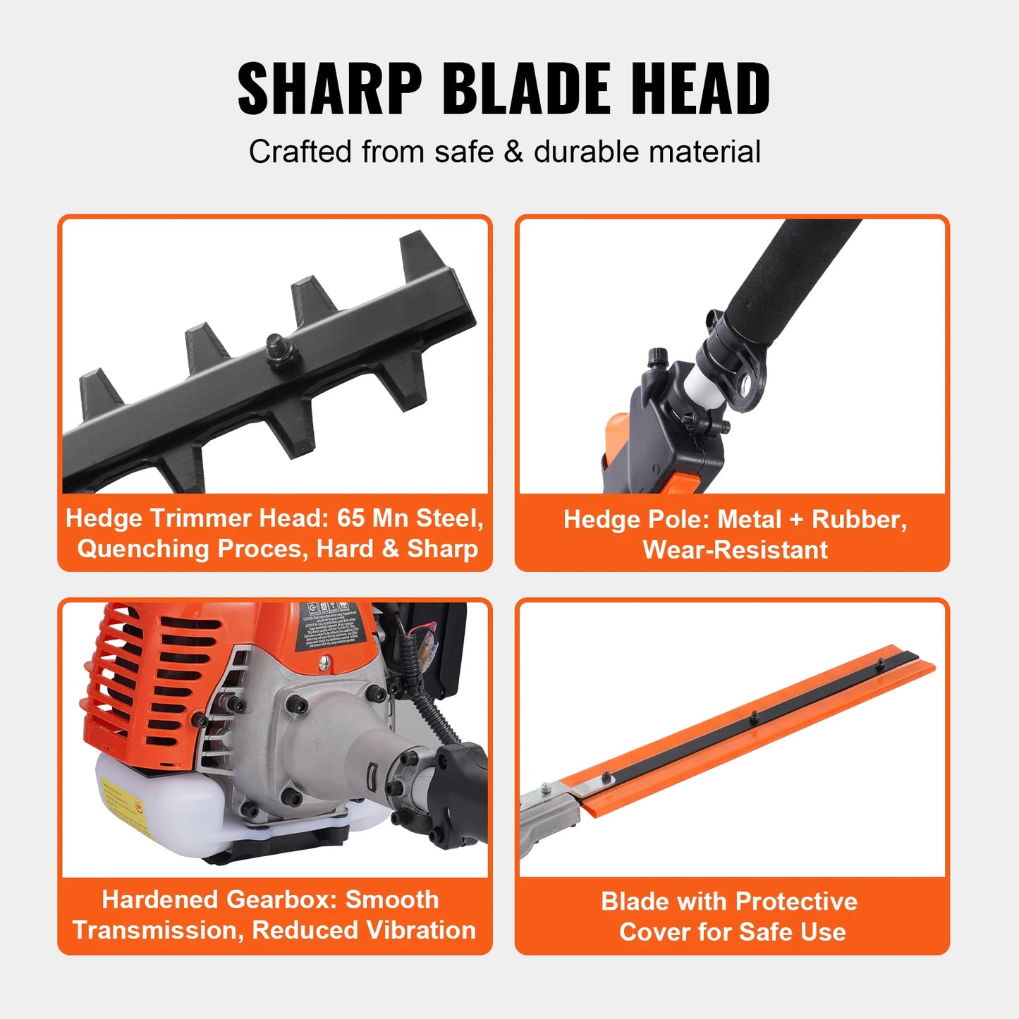 SucceBuy 26cc 5 In 1 Gas Hedge Trimmer WeedEater PoleSaw