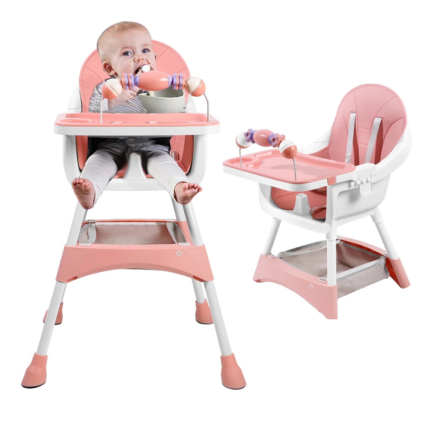 PIORLADO Baby High Chair Portable Eat and Play Convertible Dining Chair