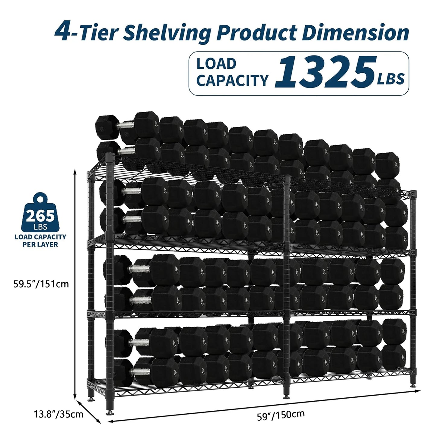 TWISTER.CK Heavy Duty 5 Tier Metal Shelving Unit Pro