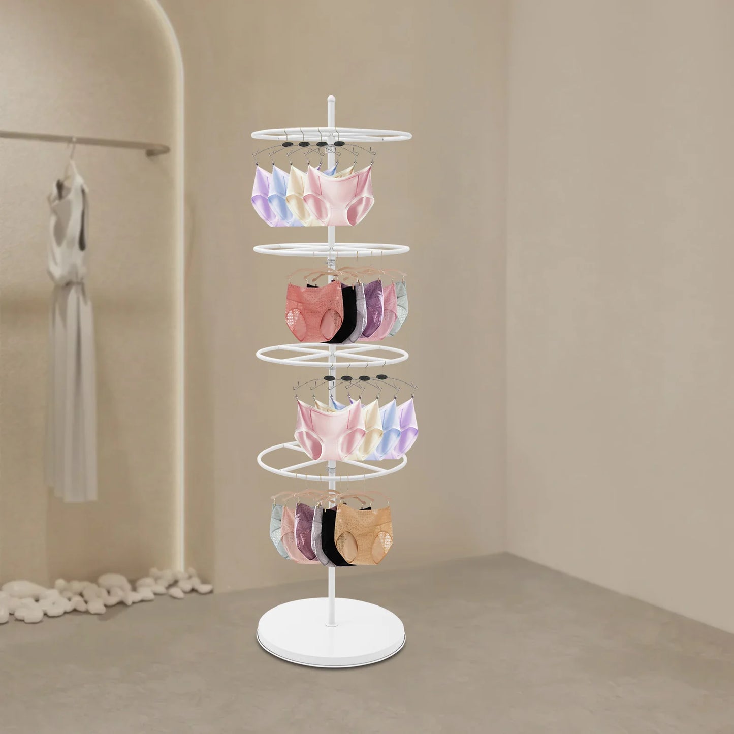 Bymaocar 4 Tier Rotating Display Rack 360 Degree Rotation