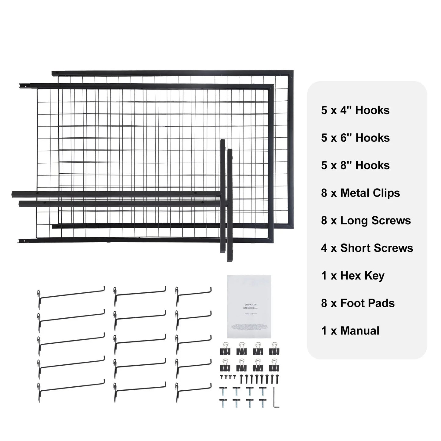 SucceBuy Grid Wall Panels Wire Gridwall Display Racks Double Sided