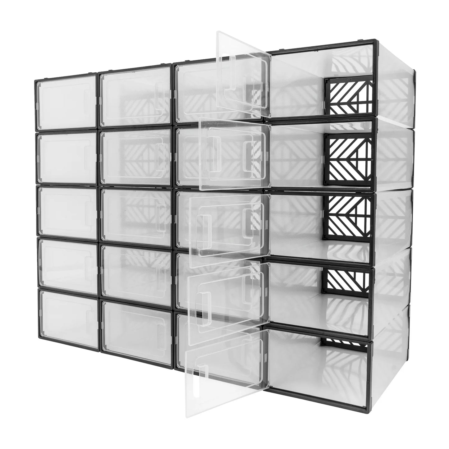 Transparent PP Shoe Storage Box 20 Pack Modern Organizer